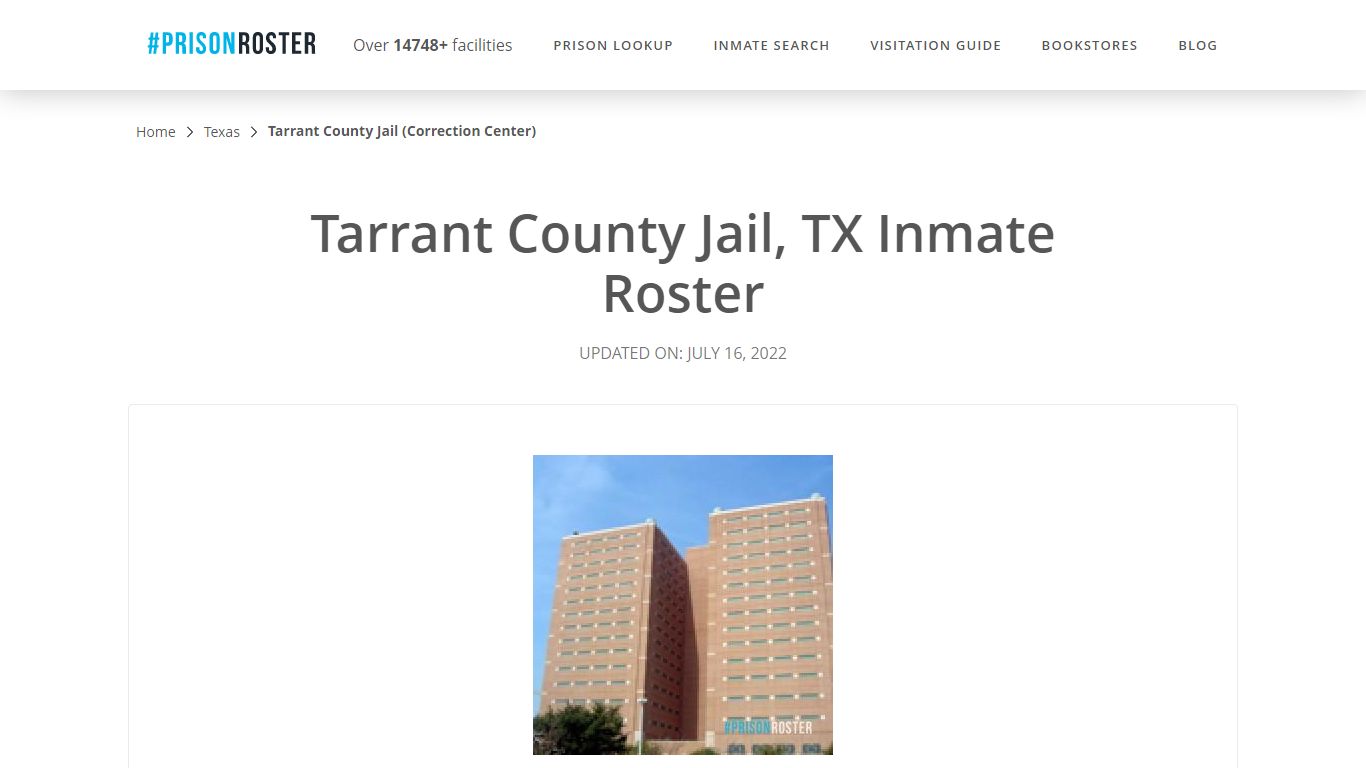 Tarrant County Jail, TX Inmate Roster